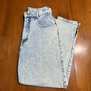 Palmetto's Vintage Acid Wash Blue Retro 80s Relax Taper Zipper Cuff Size 11